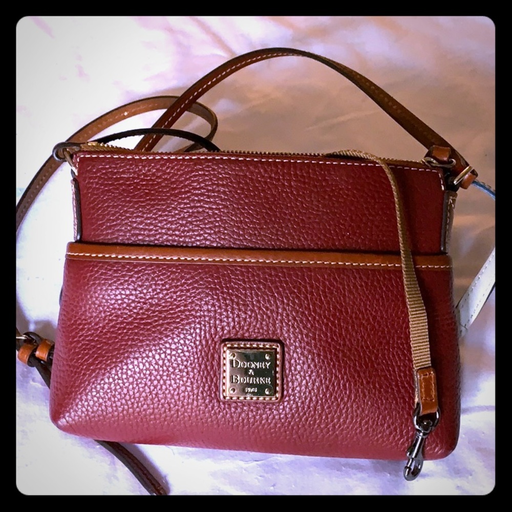 Red Pebbled Leather Crossbody Dooney and Bourke